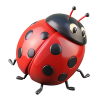 fascinating exceptional Ladybug, red with black spots, with Transparent Background png