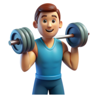 impressive modern Man lifting weights with determined expression with Transparent Background detailed png