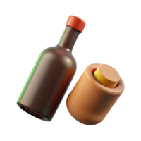 joyful splendid Concept art style, hyper-specific isolated cutout of a single cork, wine bottle with Transparent Background gallery standard png