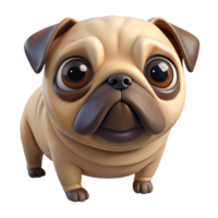 exquisite timeless Pug, wrinkled face, curious expression, with Transparent Background png