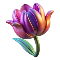 impressive coveted Hyper-specific ultra-detailed concept art style isolated cutout of an Art Nouveau stylized tulip, elongated, flowing lines, vibrant colors, with Transparent Background png