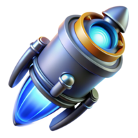 pristine gothic Highly detailed spaceship engine nozzle with glowing blue energy core with Transparent Background high resolution png