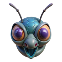 serene peaceful victorian Alien insect head with multifaceted eyes and mandibles with Transparent Background high resolution png