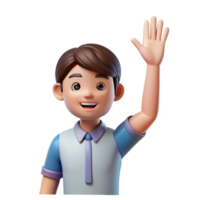 intense majestic Student raising hand with a question with Transparent Background sharp png