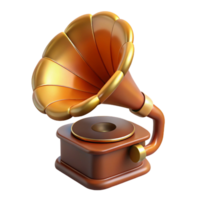 majestic joyful renaissance Concept art style, isolated cutout of a vintage gramophone with a flared horn, hyper-specific with Transparent Background artisan png