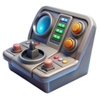 unforgettable futuristic Spaceship cockpit control panel with illuminated buttons and levers with Transparent Background genuine png