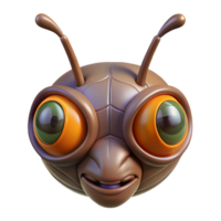 immaculate geometric Alien insect head with multifaceted eyes and mandibles with Transparent Background flawless png