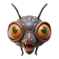 harmonious fascinating Alien insect head with multifaceted eyes and mandibles with Transparent Background top-tier png