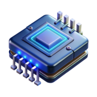 picturesque ethereal avant-garde Cyberpunk data chip with glowing circuitry and exposed wires with Transparent Background studio quality png