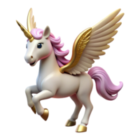gorgeous quintessential A winged unicorn with a golden horn with Transparent Background png