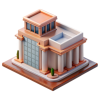 majestic tranquil nordic Architectural model miniature building, with Transparent Background museum quality png