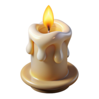 hypnotic unforgettable Hyper-specific, photorealistic render of a single, burning candle made of human bone with Transparent Background png
