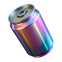 immaculate victorian Cyberpunk energy drink can with holographic label with Transparent Background sharp png