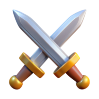 bellissima riflessivo elegante concetto arte stile, isolato ritagliare di un' stilizzato, low-poly gioco risorsa di un' spada con trasparente sfondo precisione png
