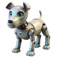 reflective captivating Robotic dog with articulated legs and wagging tail with Transparent Background crisp png