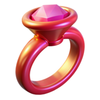 hypnotic industrial A magical ring with a large ruby with Transparent Background luxury png