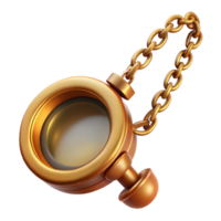 fascinating iconic Concept art style, hyper-specific isolated cutout of a vintage monocle with chain with Transparent Background png