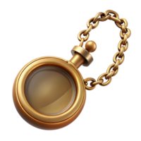 glorious calm retro Concept art style, hyper-specific isolated cutout of a vintage monocle with chain with Transparent Background handcrafted png
