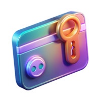 magnificent contemporary Futuristic keycard with holographic security code with Transparent Background luxury png