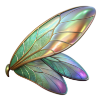impressive unparalleled Alien insect wing with iridescent scales and intricate venation with Transparent Background png