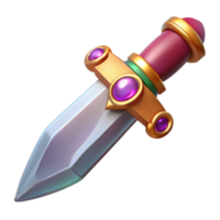 iconic avant-garde A decorative dagger with a jeweled hilt with Transparent Background perfect clarity png