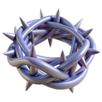 joyful immaculate A single, abstract crown made of intertwined thorns, with Transparent Background top-tier png