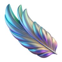 joyful serene A single, abstract wing with iridescent feathers, with Transparent Background luxury png