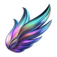 elegant passionate gothic A single, abstract wing with iridescent feathers, with Transparent Background premium png