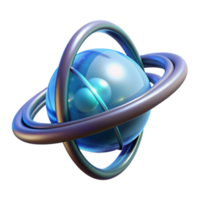 radiant classic Futuristic floating orb with glowing energy core and rotating rings with Transparent Background high quality png