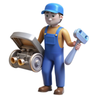 exquisite mysterious victorian Mechanic inspecting a car engine with Transparent Background impeccable png