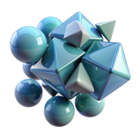 gorgeous sought-after A cluster of floating, geometric shapes with a glass-like texture, with Transparent Background png