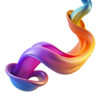 iconic geometric A flowing ribbon of colorful smoke, with Transparent Background sharp png