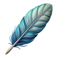 gorgeous quintessential A single, stylized feather with intricate patterns, with Transparent Background png