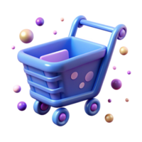 memorable bohemian A single, abstract shopping cart icon formed by particles, with Transparent Background fine detail png