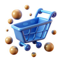 memorable impressionist A single, abstract shopping cart icon formed by particles, with Transparent Background elite png