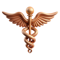 intense beautiful Hyper-specific, isolated cutout of Hermes' caduceus, photorealistic, ultra-detailed, professional render with Transparent Background 4K png