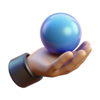 dazzling dreamy contemporary Isolated cutout of a photorealistic, hyper-specific, disembodied hand holding a miniature, glowing orb with Transparent Background precision png