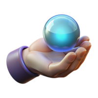 extraordinary nostalgic contemporary Isolated cutout of a photorealistic, hyper-specific, disembodied hand holding a miniature, glowing orb with Transparent Background crisp png