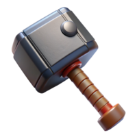 gorgeous inspired Ultra-detailed, isolated cutout of Thor's Mjolnir hammer, hyper-specific, professional render, concept art style with Transparent Background png
