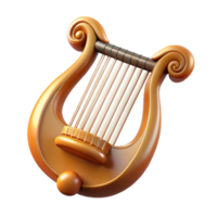 rare futuristic Lyre, stringed instrument of Apollo, symbol of music and poetry, with Transparent Background professional png