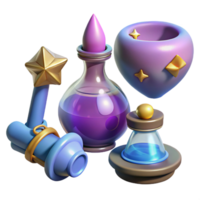 inspired avant-garde Magical Artifacts, set of individual artifacts with Transparent Background handcrafted png