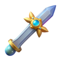 splendid unforgettable Excalibur, King Arthur's sword, magical properties, ornate hilt, with Transparent Background png
