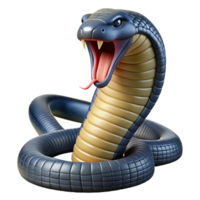 distinguished vintage Ultra-detailed, hyper-specific isolated cutout of a single king cobra, hood flared, tongue flicking with Transparent Background gallery standard png
