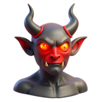 gorgeous melancholic victorian A horned demon with glowing red eyes, with Transparent Background premium png
