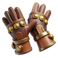 gorgeous quintessential Steampunk gloves with articulated finger joints and leather gauntlets with Transparent Background png