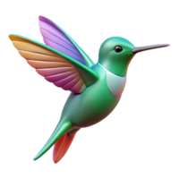 fascinating joyful industrial Concept art style, isolated cutout of a hyper-specific hummingbird, hovering, wings blurred with Transparent Background impeccable png