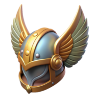 joyful radiant A winged helmet with intricate carvings, with Transparent Background high quality png