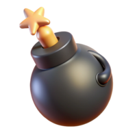 elegant quintessential A stylized, cartoon-style bomb with a lit fuse with Transparent Background png