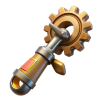 spectacular modern Steampunk wrench with adjustable gears and a brass handle with Transparent Background premium png