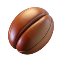 passionate majestic Hyper-specific professional render of a single coffee bean Isolated cutout with Transparent Background impeccable png